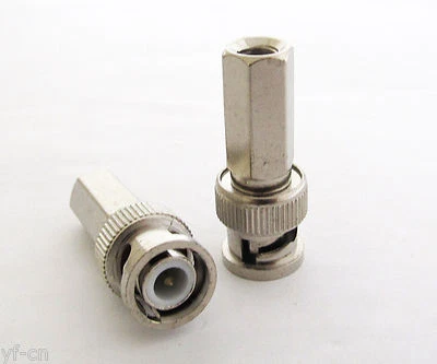 30pcs Twist-on BNC Male Plug RG59 RF Connector Nickel Plated for CCTV Cameras - Image 1 of 3