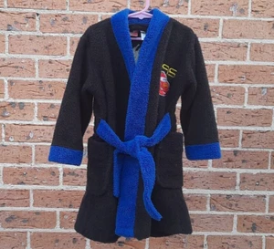 Toddler Boys Size 3 DISNEY PIXAR CARS dressing gown/bath robe in black & blue.GC - Picture 1 of 5