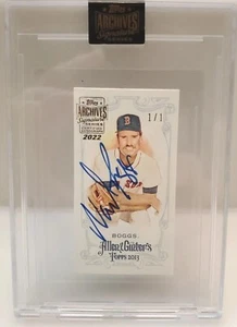 2022 Topps Archives Signature Series Wade Boggs Mini Card Autograph 1/1 RARE! - Picture 1 of 2
