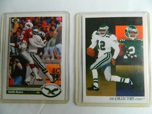 Randall Cunningham und Keith Byars Football Karten mit Sleeves Upper Deck 1991 - Bild 1 von 5