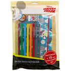 Mickey or Minnie Mouse 10pcs Stationery Fun Set - A5 Notebook, Pencils, Wallet