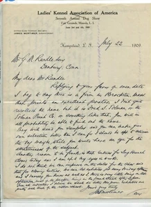 Vintage Letterhead LADIES KENNEL ASSOCIATION OF AMERICA Mineola Long Island 1909 - Picture 1 of 1