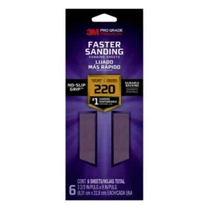 3M Precision Sanding Sheets 3 2/3 in x 9 in, 220 grid, 6 Sheets 1 Pack - Picture 1 of 2