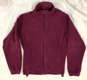 Columbia Womens Wine Maroon Fleece Jacket Full Zip Size Small - Picture 1 of 4