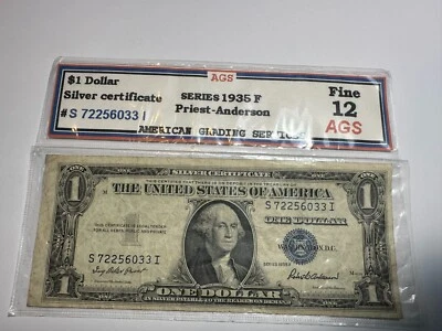 Series 1935 F $1 Silver Certificate One Dollar Bill Miscut Misaligned Error - Image 1 of 4