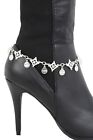 Damen Western Stiefel Armband Silber Metallkette Bling Fußkette Happy Schuh Spaß