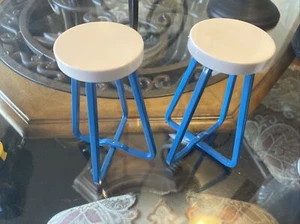 6 3/4” Metal STOOLS ONLY American Girl Doll COFFEE SHOP  BARISTA BAR Blue Cafe - Picture 1 of 3