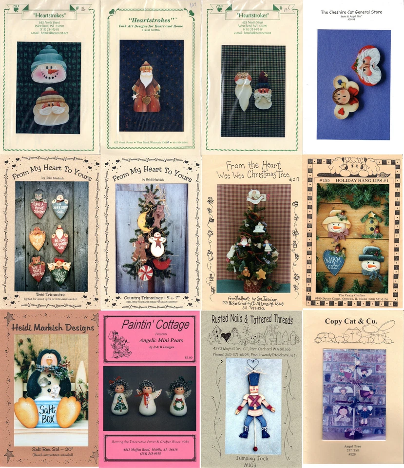 CHOICE: Christmas Wood Craft Patterns and Painting Guides Ornaments Pins Decor - Image 1 of 1