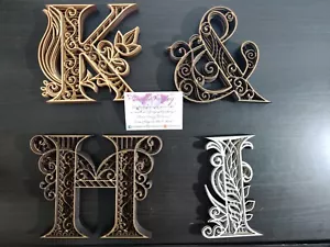 Laser Cut 3D Wooden Mandala Letters Alphabet - for Signs, Gifts, Presents, - Picture 1 of 11