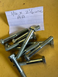 HEX HEAD BOLTS  "AA"   5/16" X 2 1/4"  UNC   X 10 - Picture 1 of 2