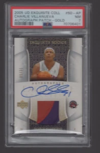 2005 UD EXQUISITE ROOKIE 3 COLOR PATCH AUTO GOLD RPA CHARLIE VILLANUEVA #/31 PSA - Picture 1 of 2