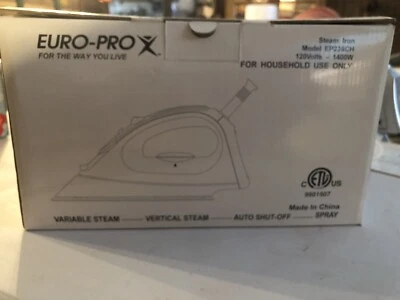 EURO PRO STEAM IRON EURO PRO EP 236CH CHROME , VARIABLE STEAM - Image 1 of 4