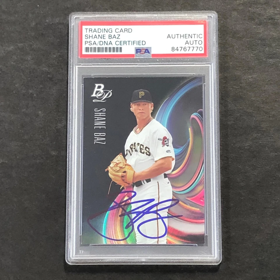 2018 Bowman Platinum #TOP-85 Shane Baz Signed Card PSA Slabbed Auto Pirates - Image 1 of 2