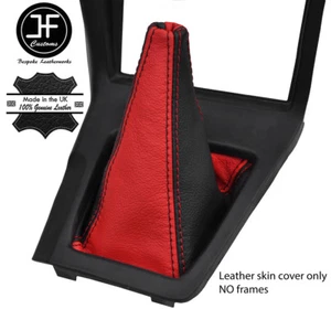 BLACK & RED TOP GRAIN REAL LEATHER GEAR BOOT FITS TOYOTA SUPRA MK3 1986-93 - Bild 1 von 1