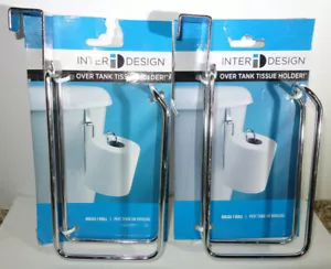 Lot 2 InterDesign Silver/Chrome Over the Tank Toilet Paper Roll Holder - Picture 1 of 2