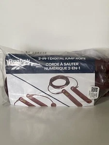 Reebok 2 in 1 Digital Jump Rope Burgundy Color New In Package - Picture 1 of 3