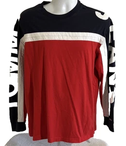 Camisa Tommy Jeans Para Hombre Grande Roja Azul Blanca Manga Larga Deletrear Logo Algodón - Imagen 1 de 14