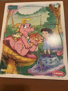Rompecabezas de madera vintage RARO Playskool Toys DRAGON TALES Plaza Sésamo en muy buena condición FS - Imagen 1 de 8