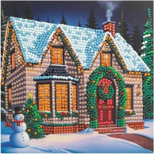 Crystal Art Kartenset - Weihnachten Landhaus - Bild 1 von 8