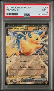 2023 POKEMON PAL EN-PALDEA EVOLUTO #063 PIKACHU EX PSA 9 - Foto 1 di 2