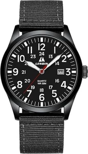 Herren Militär Sport Uhr Nylon Armband Leuchtend Analog Quarz Wasserdicht Lässig - Bild 1 von 6