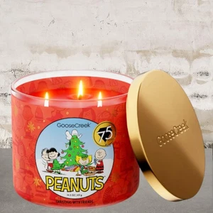 GooseCreek Navidad con Amigos 3 Mechas Vela de Cacahuetes NUEVO - Imagen 1 de 2