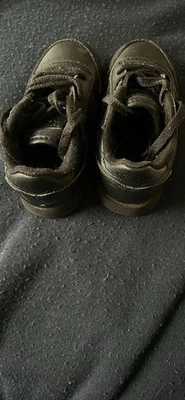 Tênis da moda Reebok infantil masculino couro clássico [preto/goma] - Tamanho 5 - Imagem 1 de 3