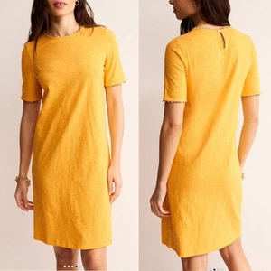 Boden Ali Pom abito manica US 12 oro giallo 100% cotone camicia vestito vacanza - Foto 1 di 15