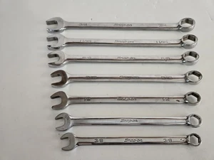Snap-on 7 Pc Set OSH24B - OSH12B 6 Pt Combination Wrench 3/4"-3/8" USA READ - Picture 1 of 10