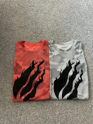 Lote de 2 camisetas medianas juveniles Sport-Tec manga corta naranja y gris poliéster Foto 1 de 4