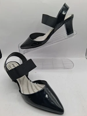 Mujer Talla 7.5 W Easy Street Negro Paciente Cuero Cojín Plantilla Elástica... Foto 1 de 4