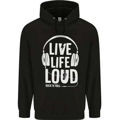 Musique Live Life Loud Rock N Roll Guitare Enfant Sweat À Capuche - Photo 1/4