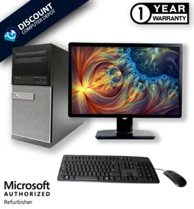 Dell i5 Desktop Computer PC Windows 10 Pro 16GB RAM 256GB SSD with USB WIFI - Picture 1 of 8
