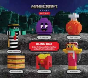 McDonald’s Minecraft Blind BoX (FULL COVER BOX!) –COMPLETE SET WITH UNUSED CODE - Picture 1 of 5