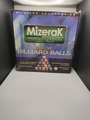 Juego de bolas de billar Mizerak Deluxe piscina 2 1/4 pulgadas en caja Foto 1 de 4