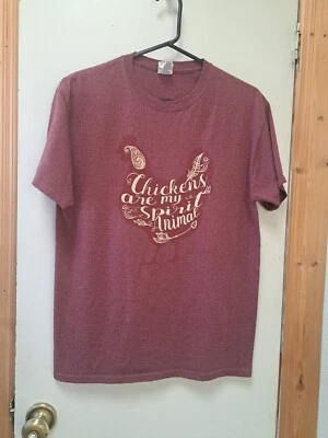 Camiseta Chickens Are My Spirit Animal Borgoña Bohemia Med Foto 1 de 4