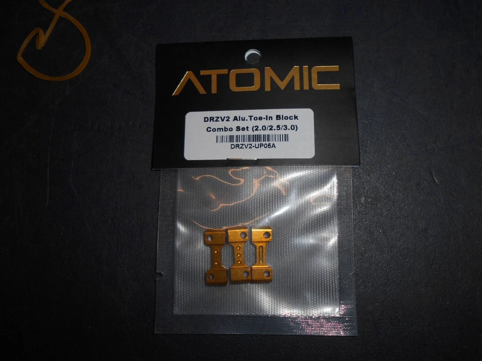 Atomic 1/28 scale RC Car Part No DRZV2-UP05A DRZV2 Alu Toe inBlock Combo set 2.5 - Image 1 of 1