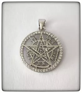 Tetragrammaton plata pentagrama pagan wiccan tetragramaton Sterling Silver - Imagen 1 de 3
