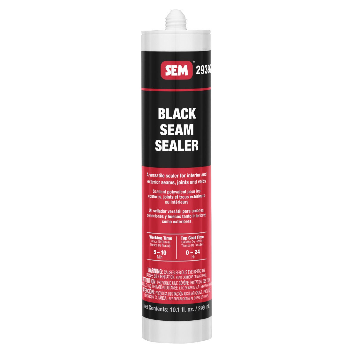 Black Fast Setting Auto Body Seam Sealer for Autobody, SMR26B, 11 oz