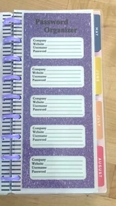 Password Organizer Dashboard for use with Half size HP Notebook - Picture 1 of 3