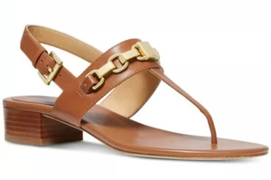 Neu Michael Kors Charlton Sandalen Eichel Mandel Zehe Kettenglied Lederschnalle - Bild 1 von 3