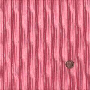 Textiles français Red Mini Stripe French fabric 100% Cotton 140 cm wide - Picture 1 of 1
