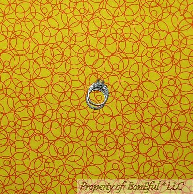 BonEful Fabric FQ Cotton Quilt Yellow Red Polka Dot Calico Swirl Scroll Clown US - Image 1 of 4