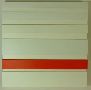 Max Gerhard Konkrete Kunst Raumbild aus weißen und roten Elementen Holz - Bild 1 von 5