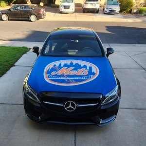 New York Mets Auto Hood Cover | Sports Flags | Hood Flags | MLB Flags 150x120cm - Picture 1 of 4