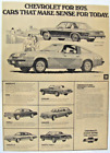 Voiture vintage 1975 Chevrolet Nova LN / Monza GRANDE publicité imprimée journal