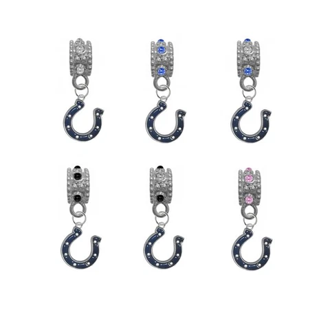 Indianapolis Colts Football European Rhinestone Charm Bracelet Necklace Bead Cover
