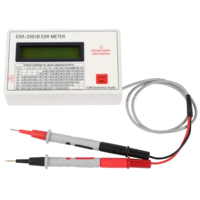 Capacitor ESR DCR Tester Capacitance Meter Test In Circuit w/ Test Leads Clip - Image 1 of 4