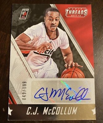 2015-16 Panini Threads CJ McCollum AUTO Blazers #ED /199 - Image 1 of 2