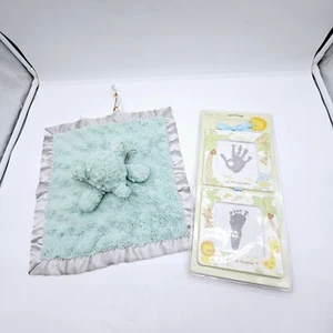 Jungle Friends Photo Frame,  Baby's First Prints Set Handprint, Elephant Lovey  - Picture 1 of 14